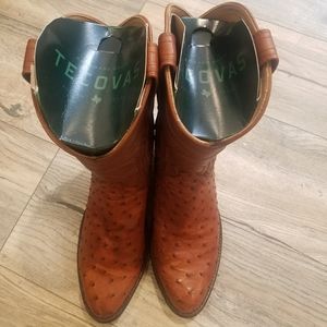 Tecovas "Wyatt" Pecan Ostrich Cowboy Boots 8.5D